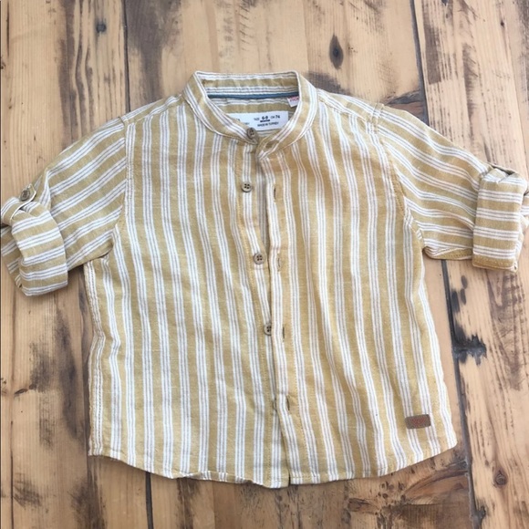 SOLD ON MERCARI  Zara Baby Linen Button Down - Picture 1 of 3